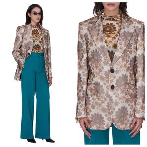 KWAIDAN Editions Floral Vintage Print Double Layered Blazer